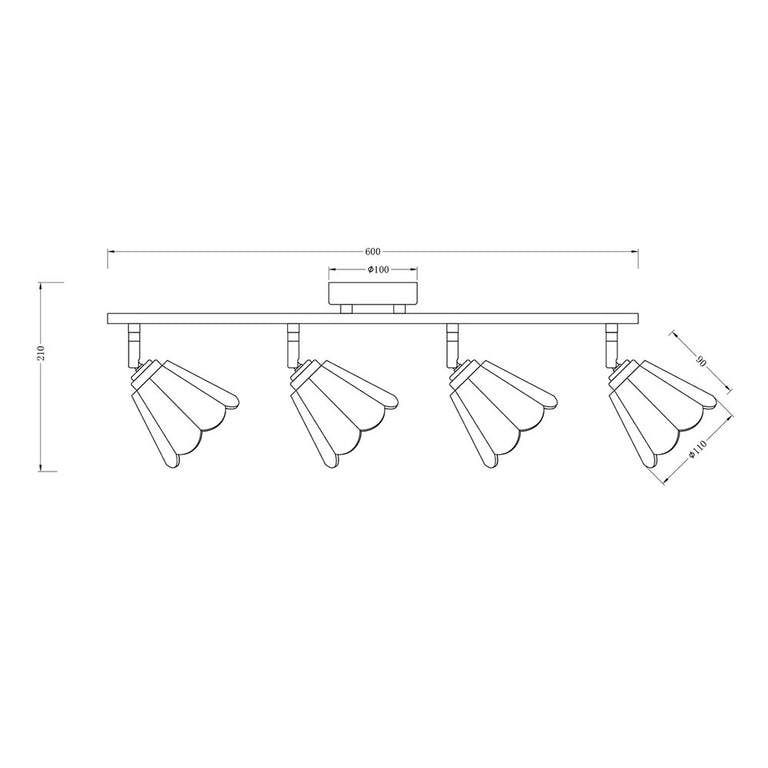 Coraline 4lt Linear Ceiling Light Champagne - LL002CL138CH