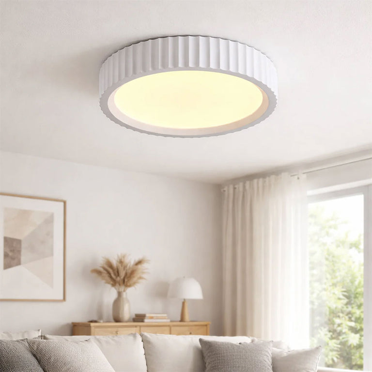 Mallory Plaster LED CCT Ceiling Light Large White - LL002CL141L