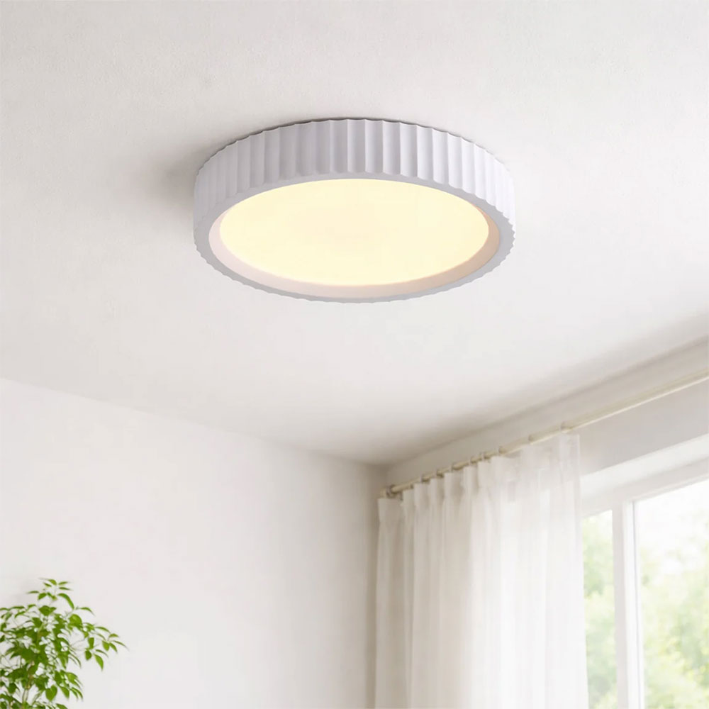 Mallory Plaster LED CCT Ceiling Light Small White - LL002CL141S