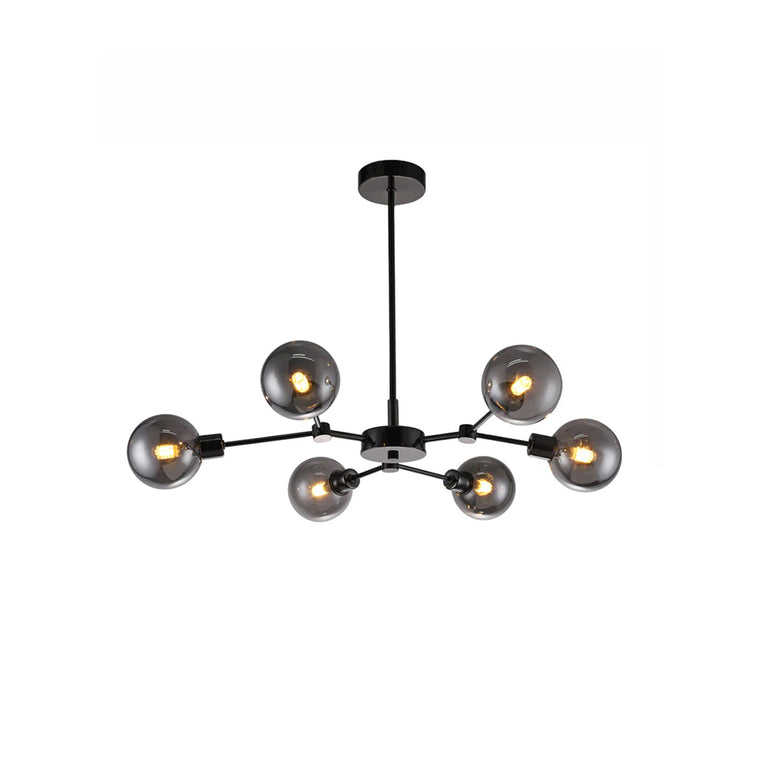 Grette 6 Lights Pendant Light Black Chrome - LL002PL078
