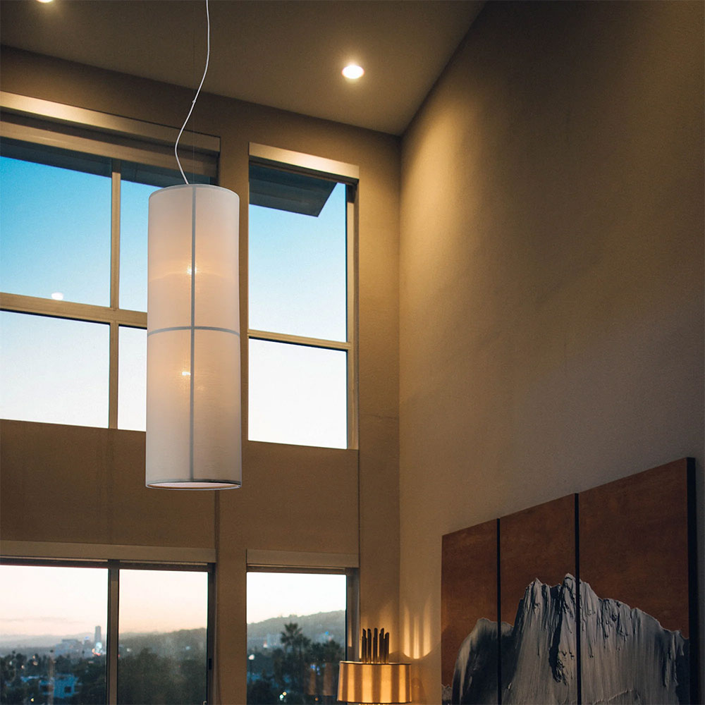 Ailsa 1 Light Linen Pendant White - LL002PL108