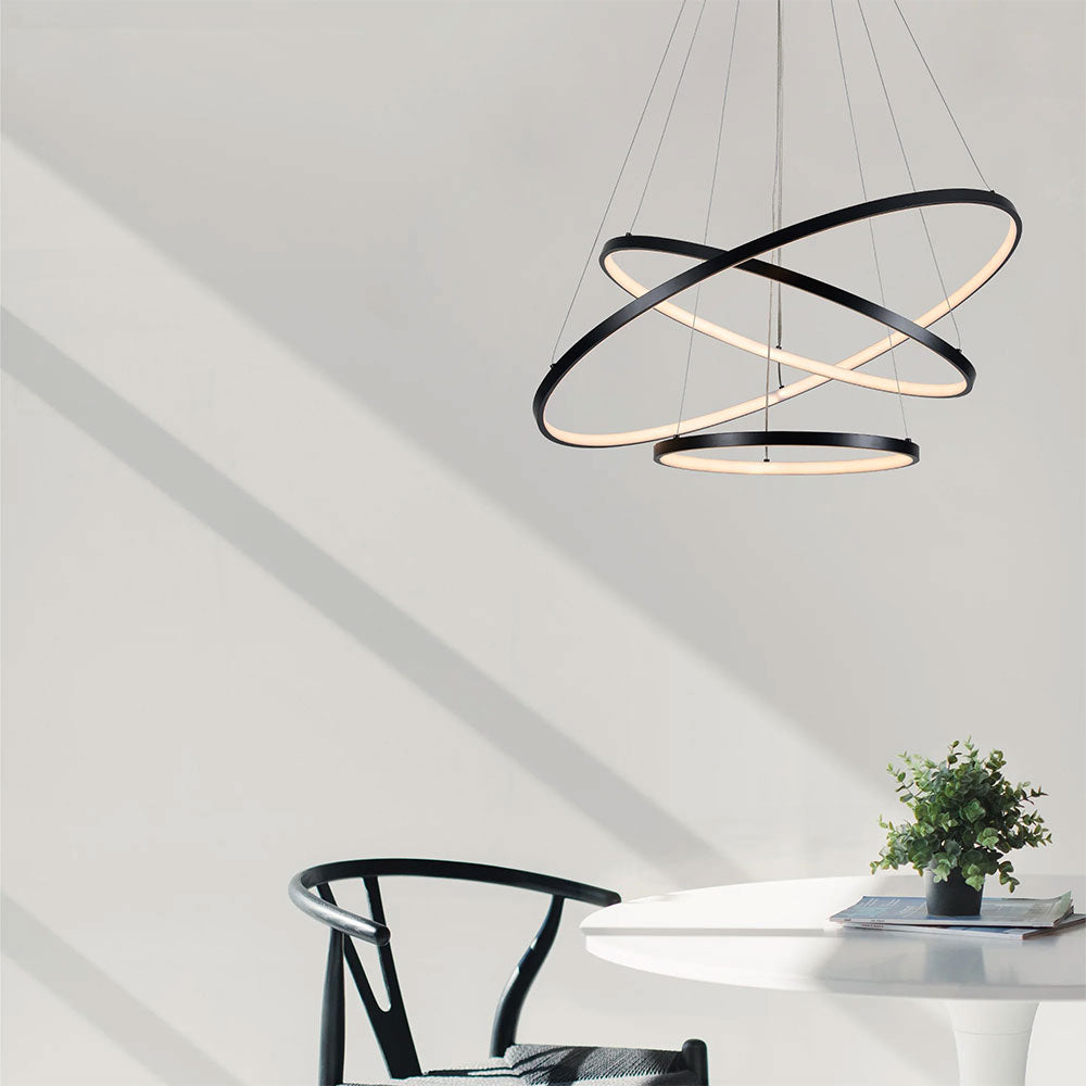 Trinity 80W LED Dimmable Large Pendant Black - Tri-Colour - LL002PL126L