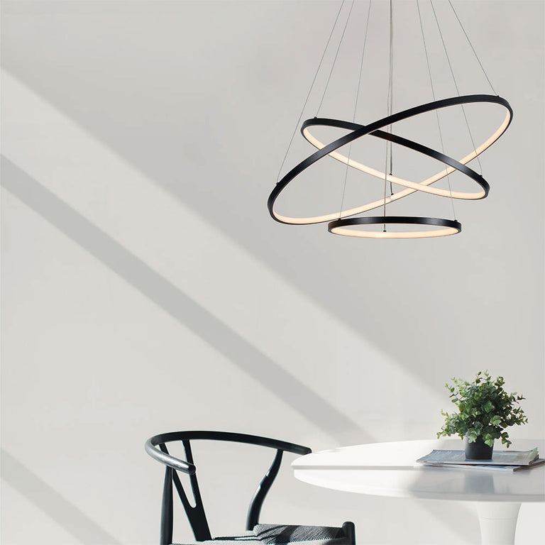 Trinity 80W LED Dimmable Large Pendant Black - Tri-Colour - LL002PL126L