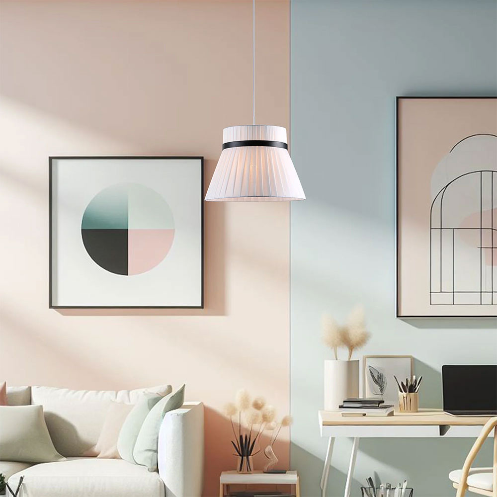 Bellina White Pendant Large / Short Bell Light  - LL002PL143L