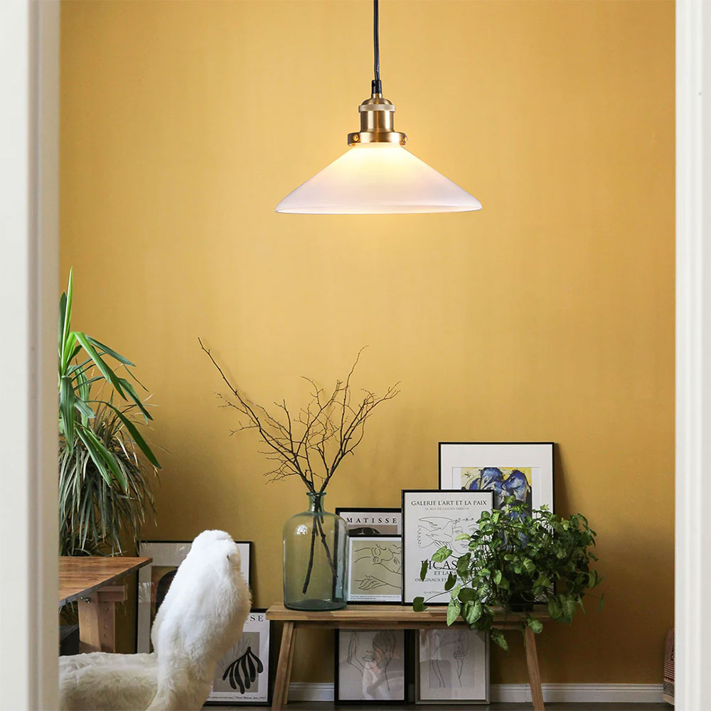 Gemma Glass Pendant White - LL002PL155W