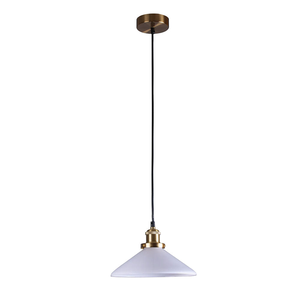 Gemma Glass Pendant White - LL002PL155W