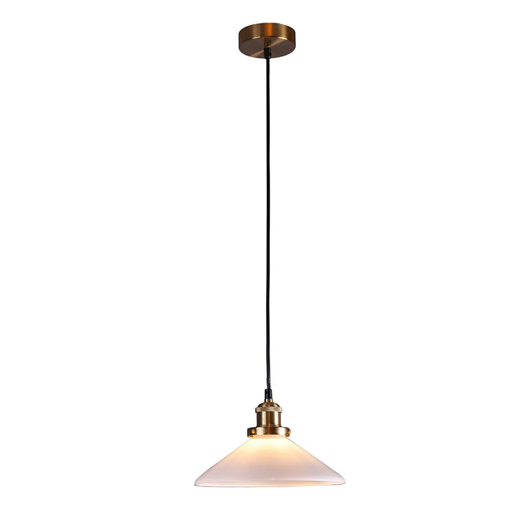 Gemma Glass Pendant White - LL002PL155W