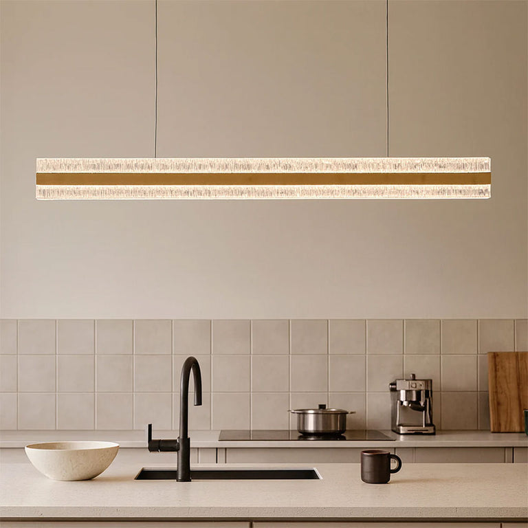 Apex Inbuilt LED CCT Linear Pendant Brass - LL002PL173