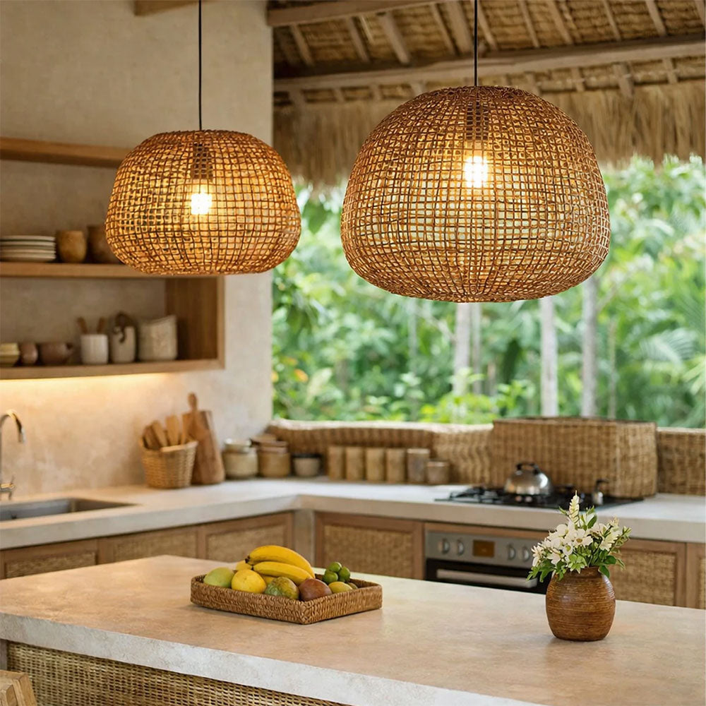 Nerina Rattan Pendant Large Brown - LL002PL175L
