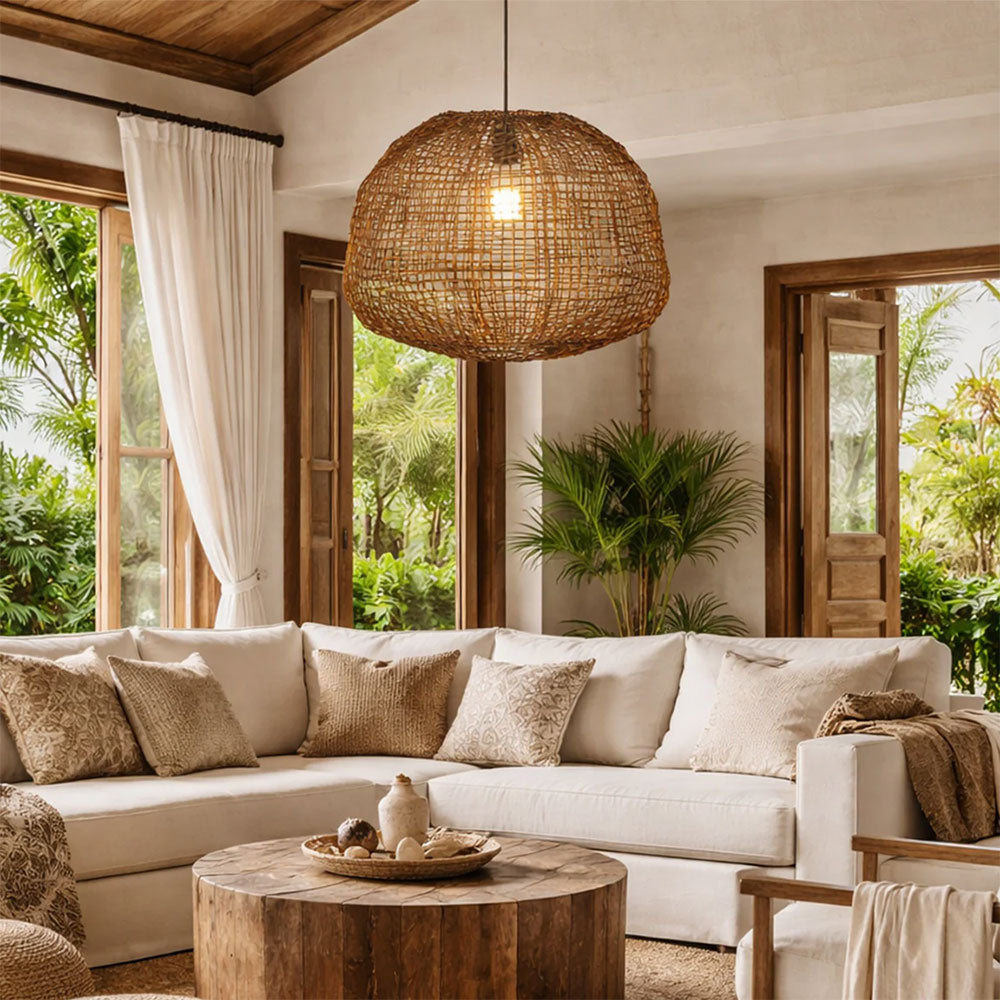 Nerina Rattan Pendant Large Brown - LL002PL175L