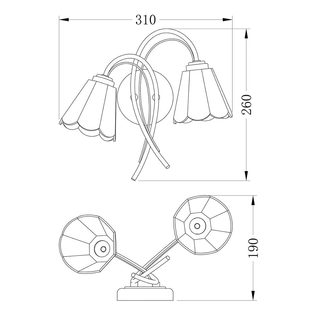 Coraline 2lt Wall Light Champagne - LL002WL021CH
