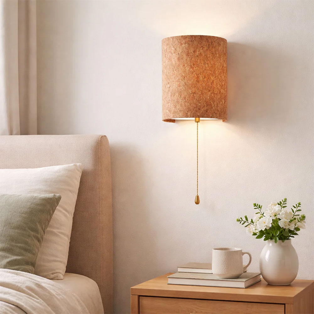Zella Pull Cord Wall Light White / Natural - LL002WL023