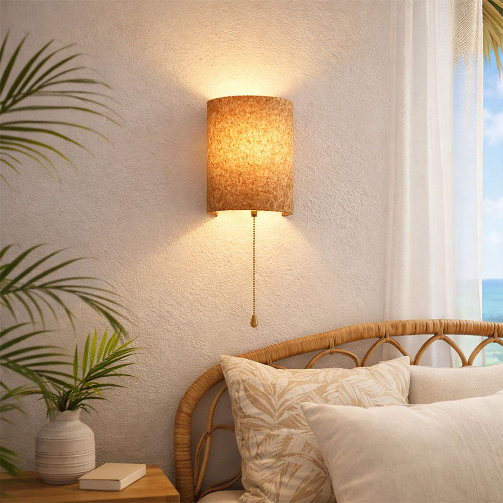 Zella Pull Cord Wall Light White / Natural - LL002WL023