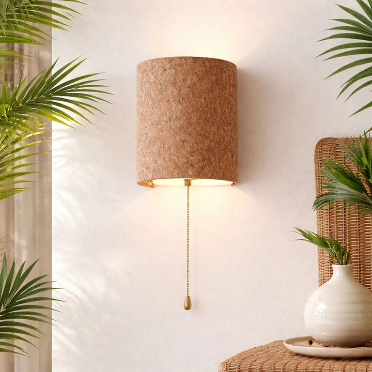 Zella Pull Cord Wall Light White / Natural - LL002WL023