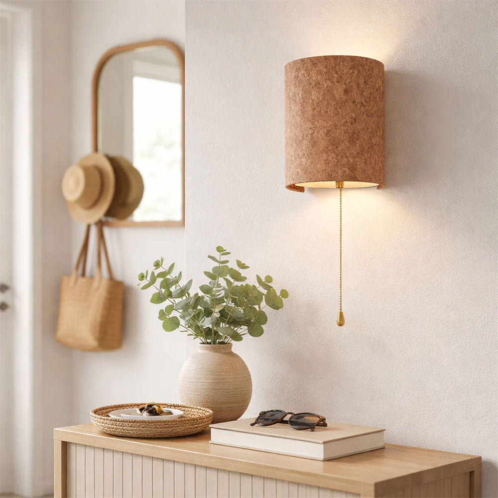 Zella Pull Cord Wall Light White / Natural - LL002WL023
