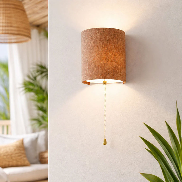 Zella Pull Cord Wall Light White / Natural - LL002WL023