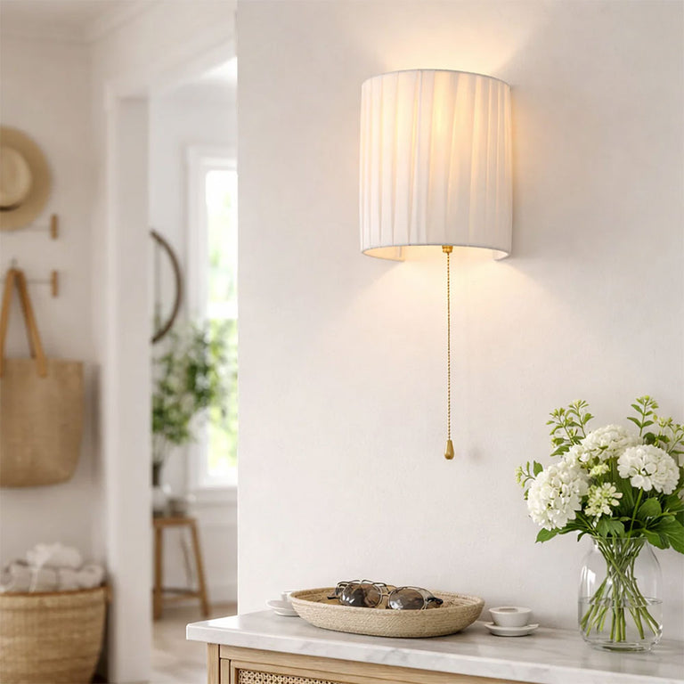 Willow Pull Cord Wall Light White - LL002WL026