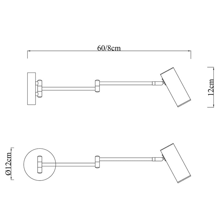 Beatrice Swing Arm Wall Lamp With Charging Ports Brass - LL002WL027BR