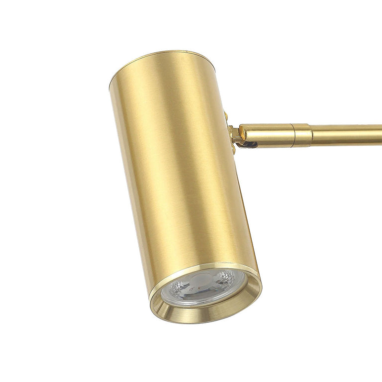 Beatrice Swing Arm Wall Lamp With Charging Ports Brass - LL002WL027BR