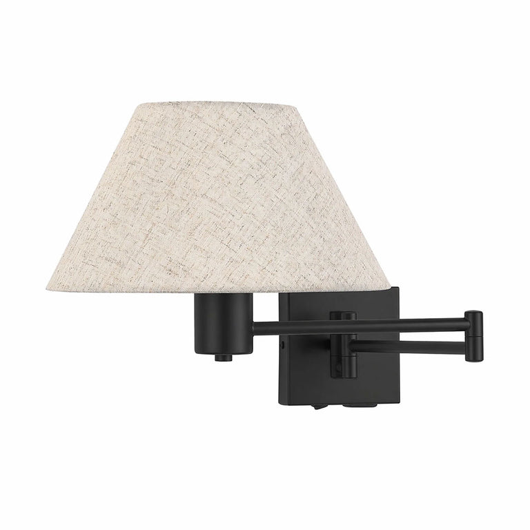 Elspet Swing Arm Wall Lamp With Charging Ports Matt Black - LL002WL028B