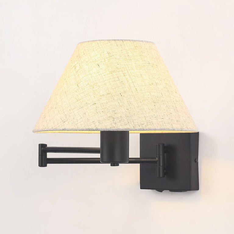 Elspet Swing Arm Wall Lamp With Charging Ports Matt Black - LL002WL028B