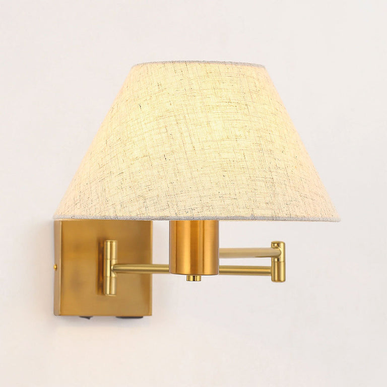 Elspet Swing Arm Wall Lamp With Charging Ports Brass - LL002WL028BR