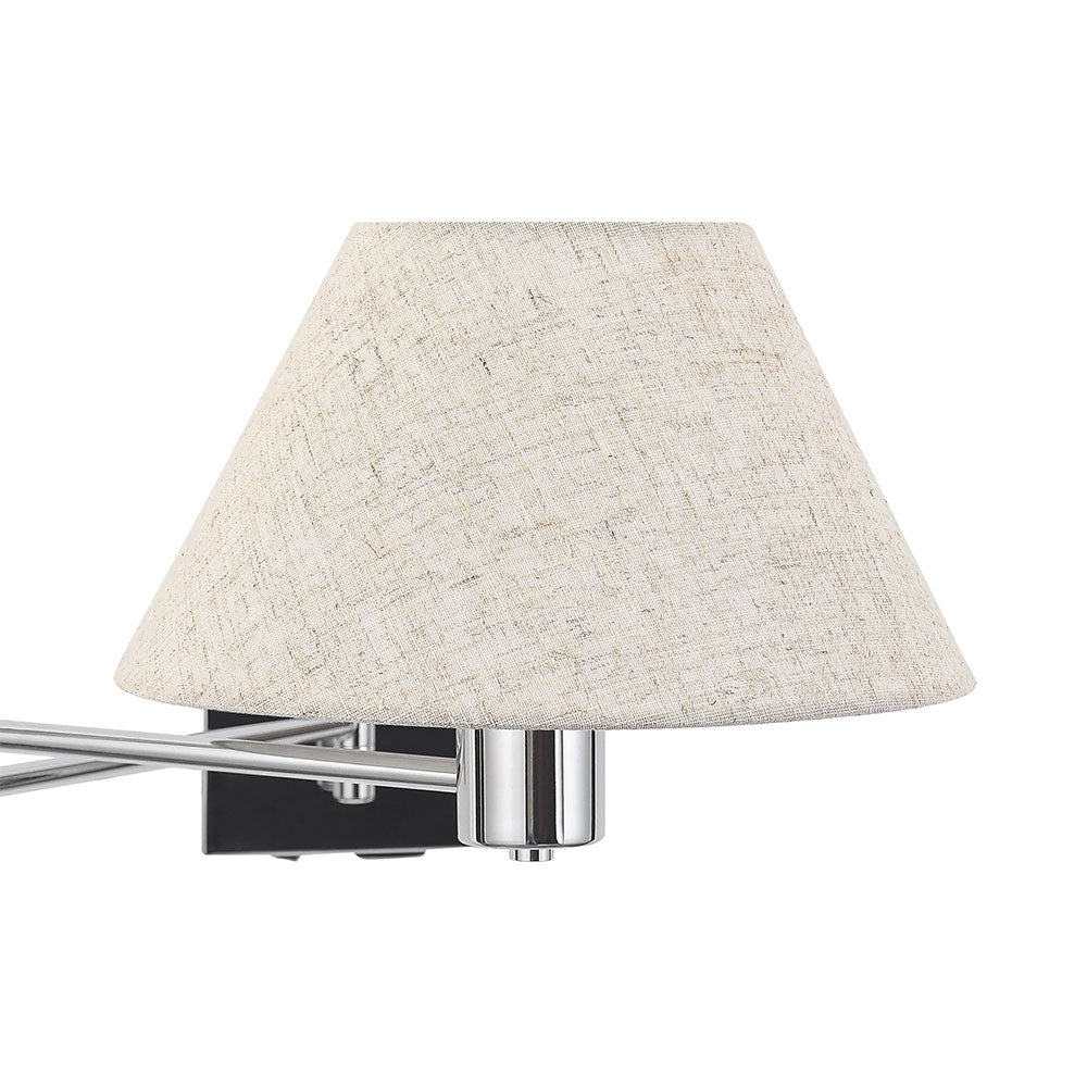 Elspet Swing Arm Wall Lamp With Charging Ports Chrome - LL002WL028CH