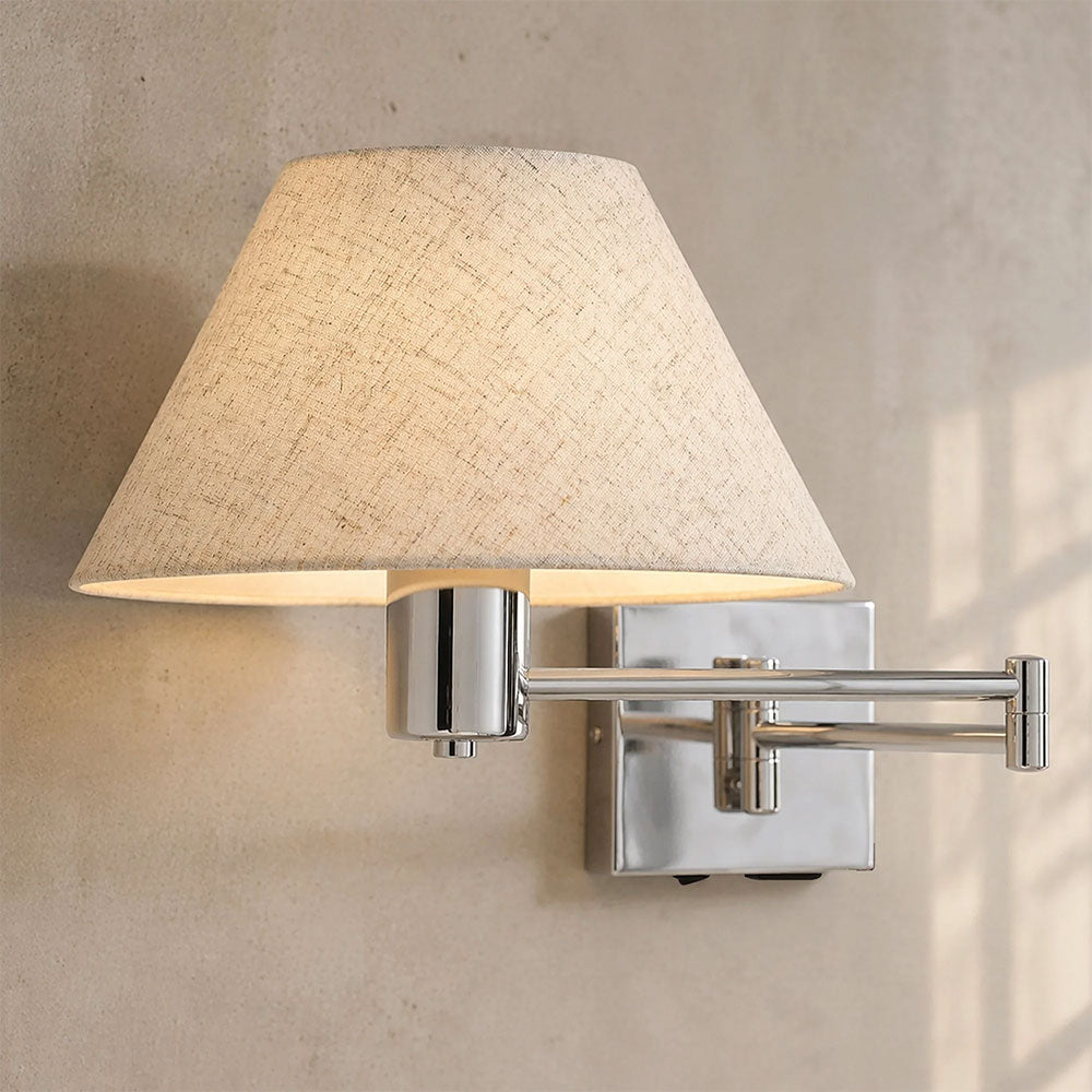 Elspet Swing Arm Wall Lamp With Charging Ports Chrome - LL002WL028CH