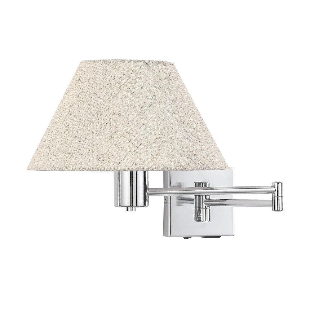 Elspet Swing Arm Wall Lamp With Charging Ports Chrome - LL002WL028CH