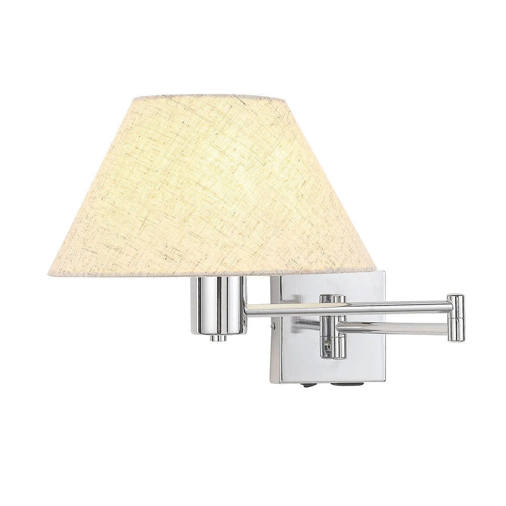 Elspet Swing Arm Wall Lamp With Charging Ports Chrome - LL002WL028CH