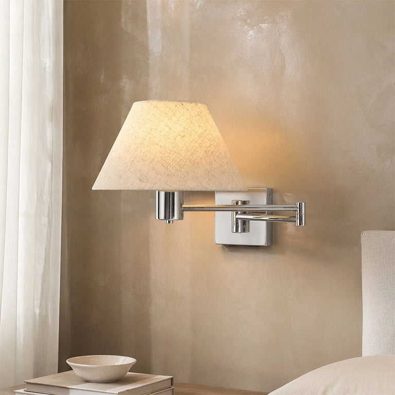 Elspet Swing Arm Wall Lamp With Charging Ports Chrome - LL002WL028CH