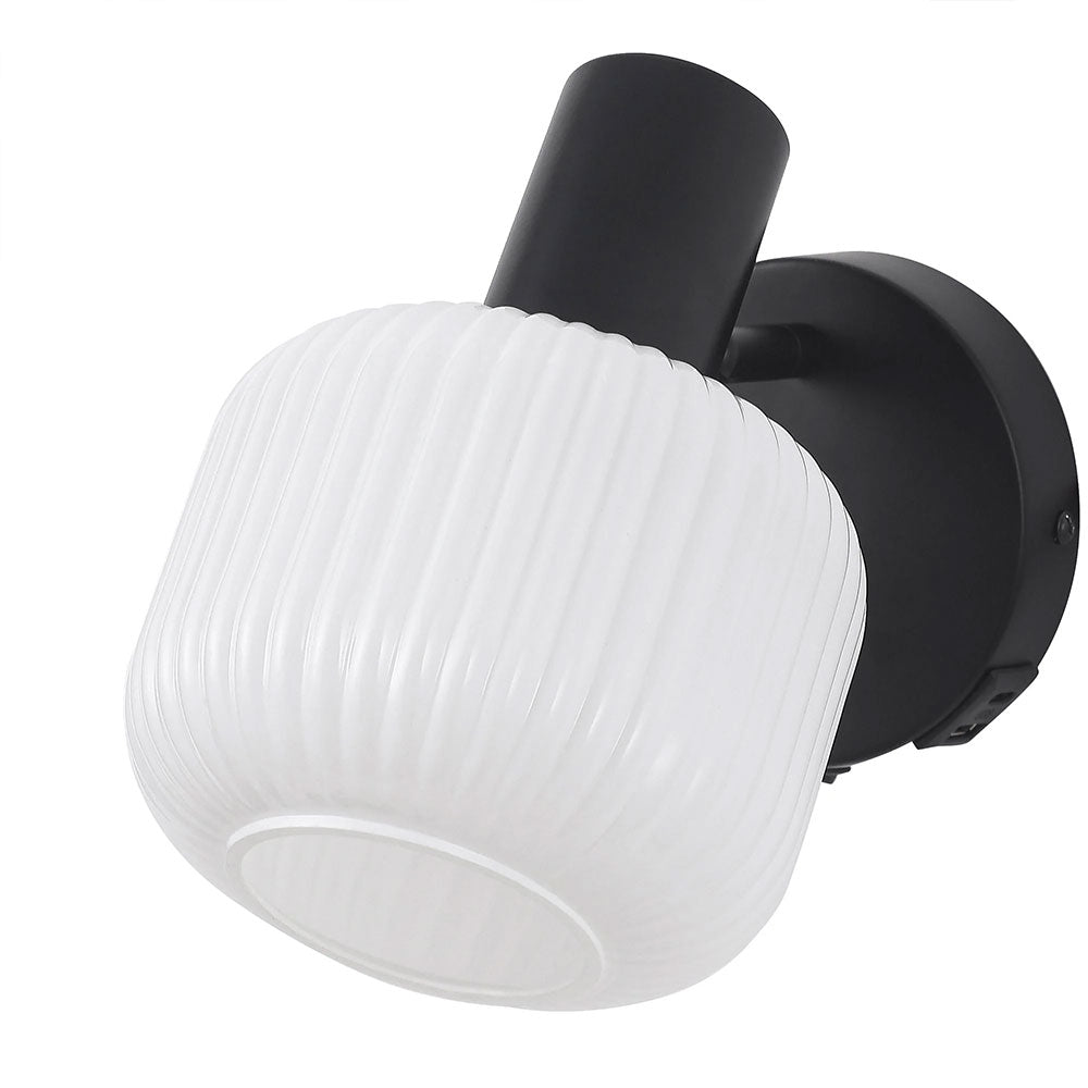 Freja Reading Wall Lamp With Charging Ports Matt Black - LL002WL030