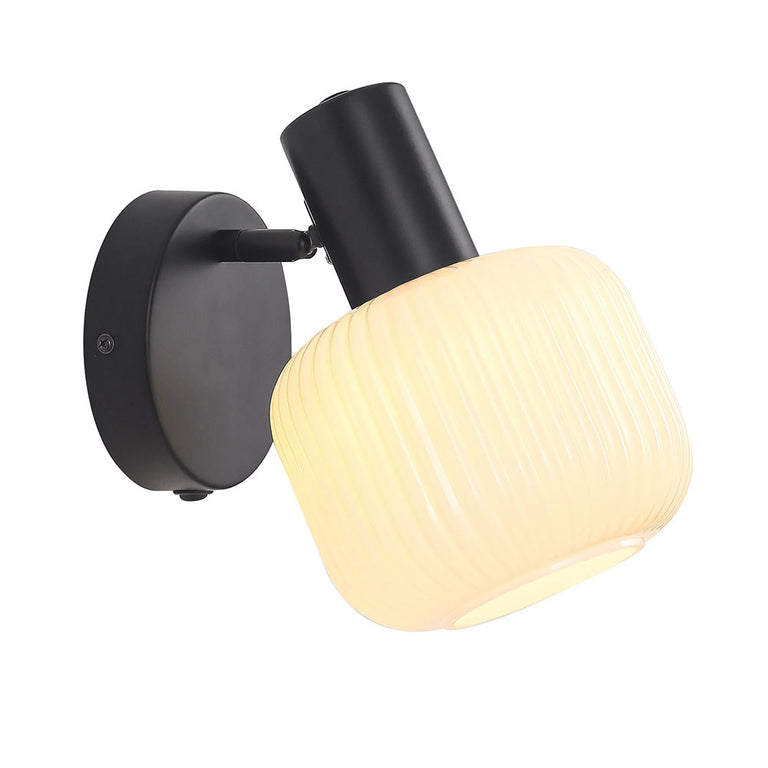 Freja Reading Wall Lamp With Charging Ports Matt Black - LL002WL030