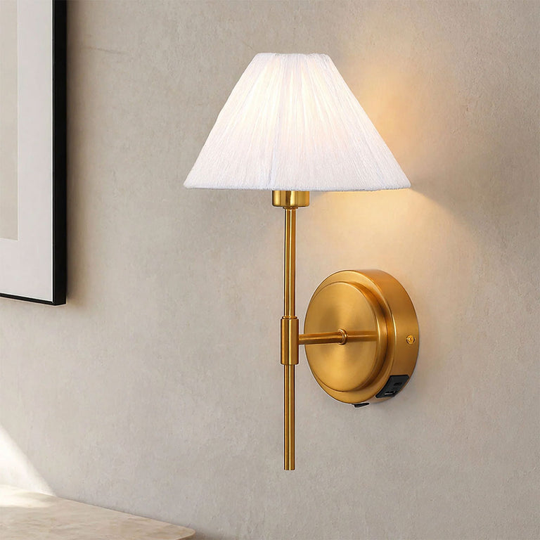 Sigrid Reading Wall Lamp With Charging Ports Brass - LL002WL032