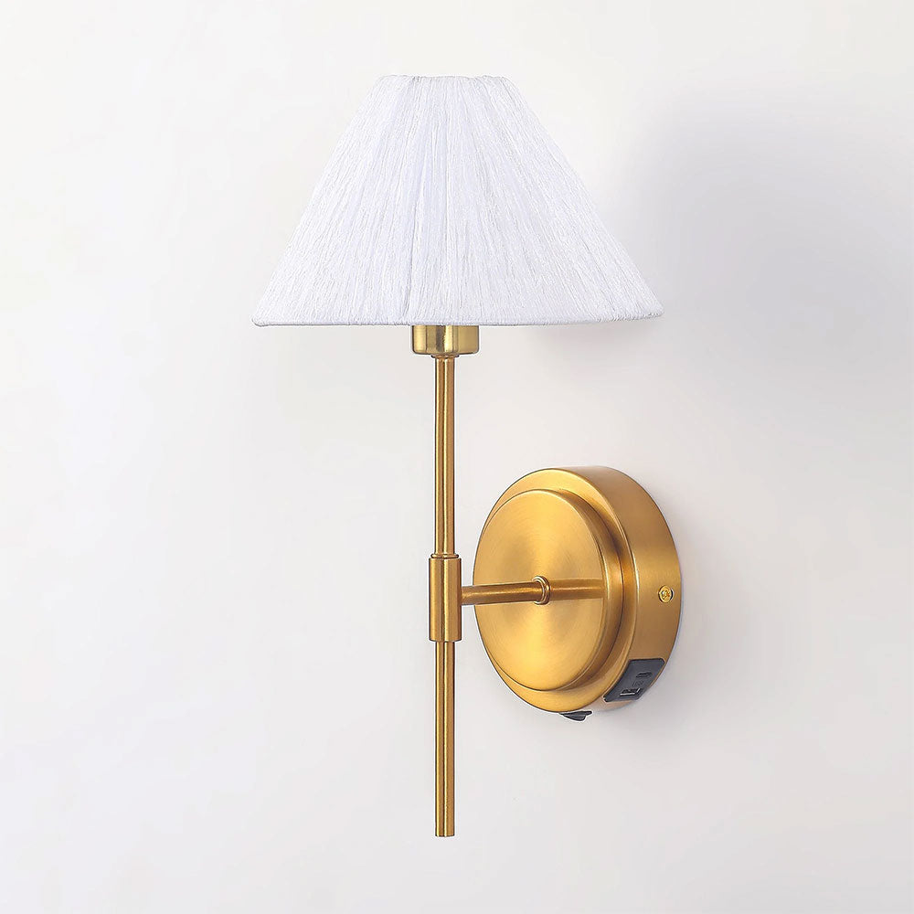 Sigrid Reading Wall Lamp With Charging Ports Brass - LL002WL032