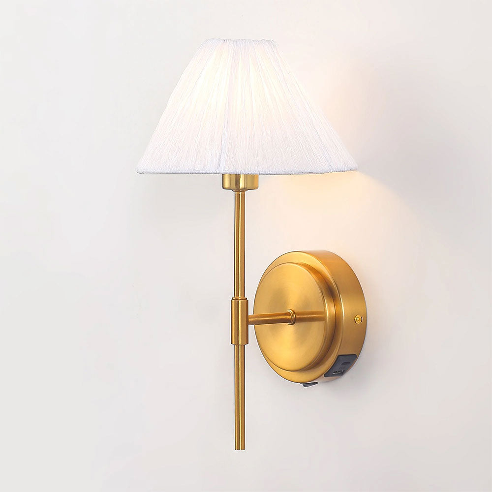 Sigrid Reading Wall Lamp With Charging Ports Brass - LL002WL032