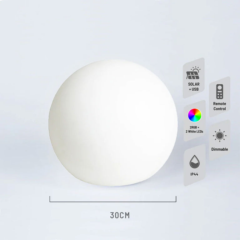 LED Battery Mood Light Ball 300mm Solar / DC Power - LL0502