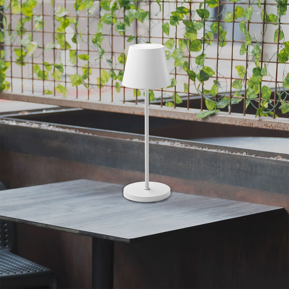 Enoki Portable RGB Battery Operated Touch Table Lamp White - LL0516W