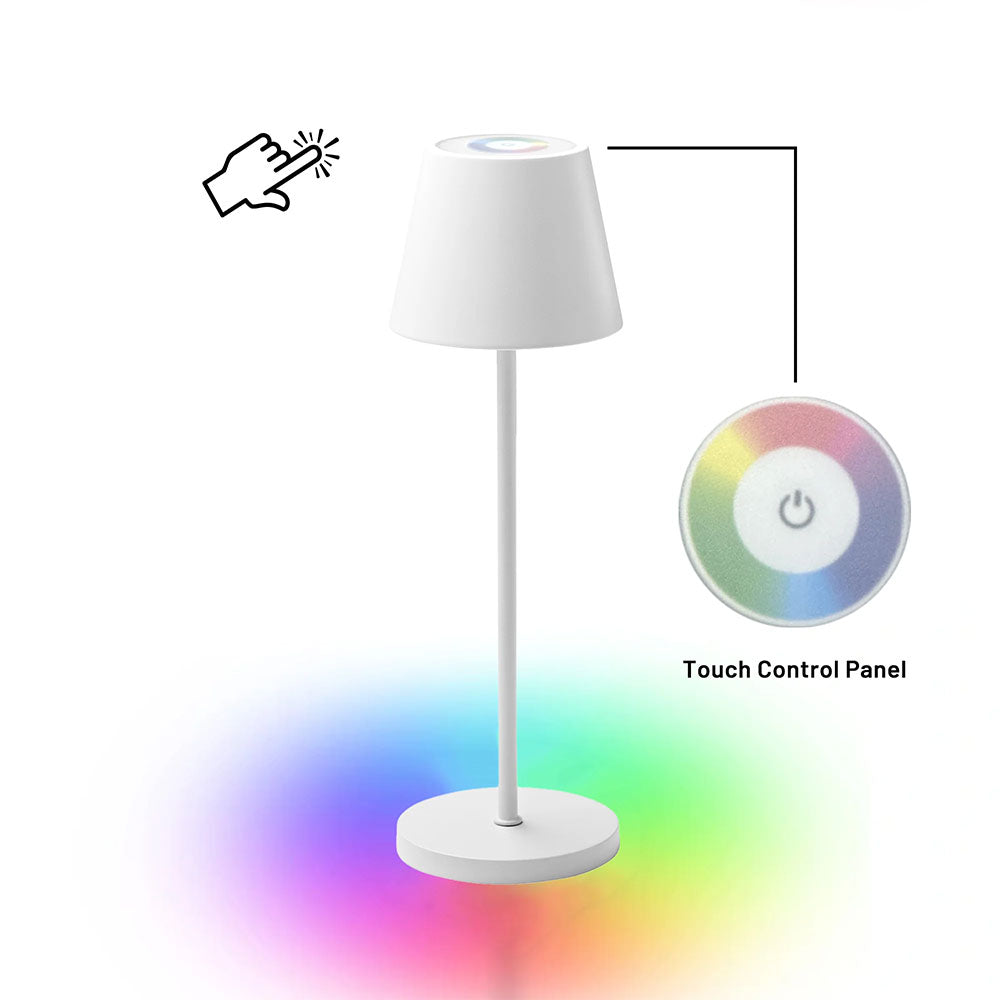 Enoki Portable RGB Battery Operated Touch Table Lamp White - LL0516W