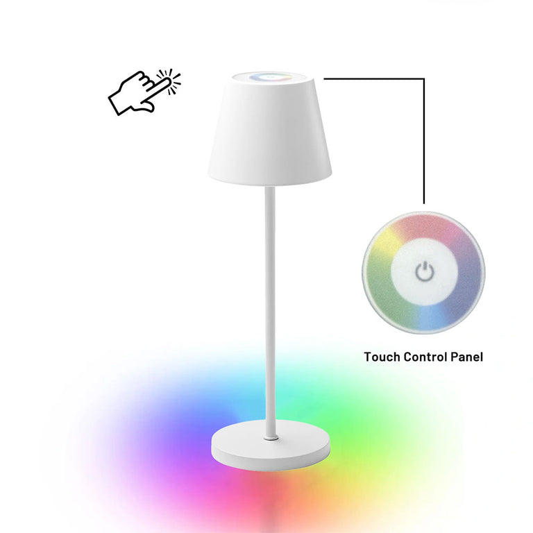 Enoki Portable RGB Battery Operated Touch Table Lamp White - LL0516W