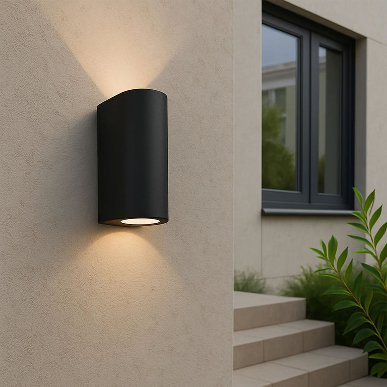 Olaris 2 Light LED Up / Down Outdoor Wall Light Black - LLOL018BK