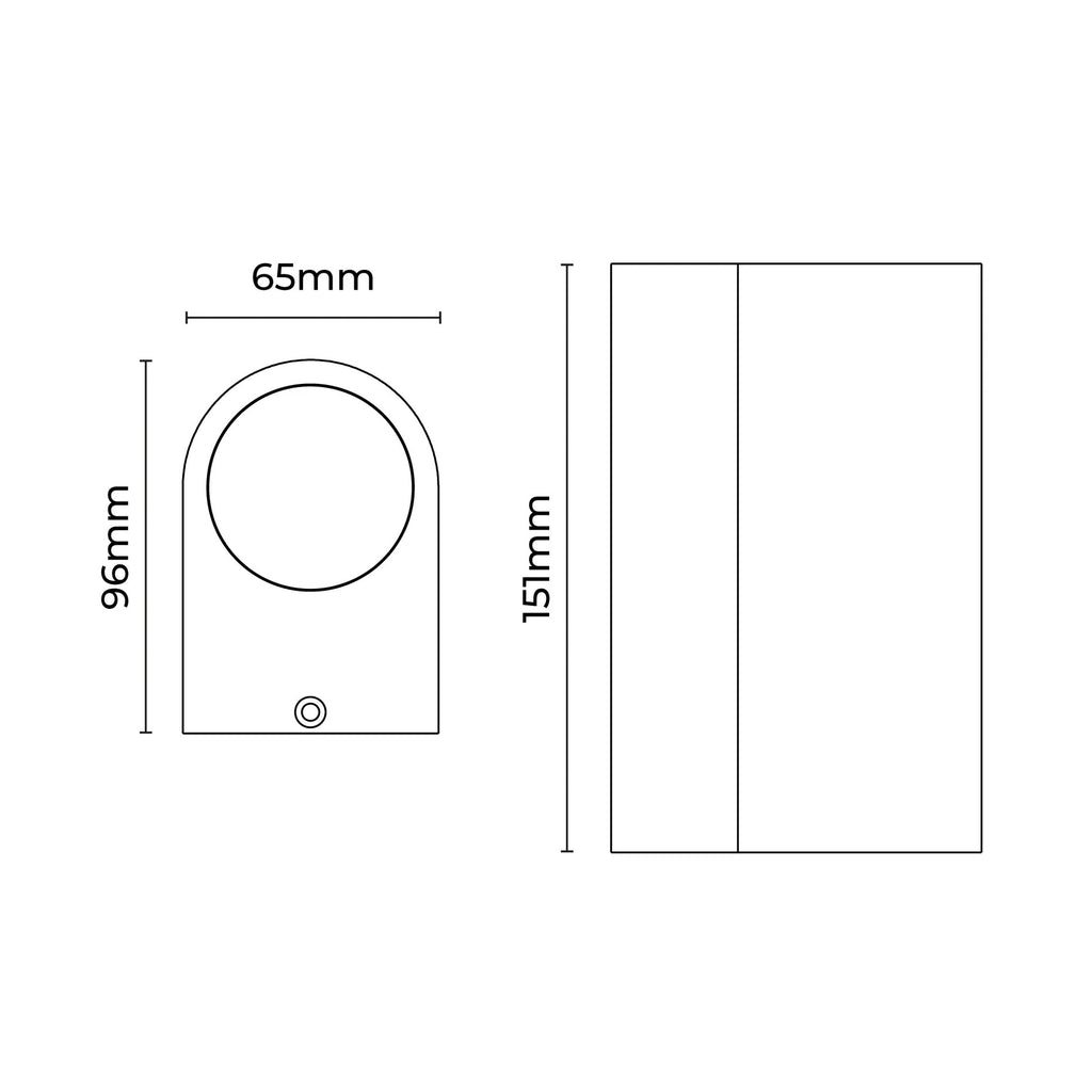 Olaris 2 Light LED Up / Down Outdoor Wall Light Black - LLOL018BK