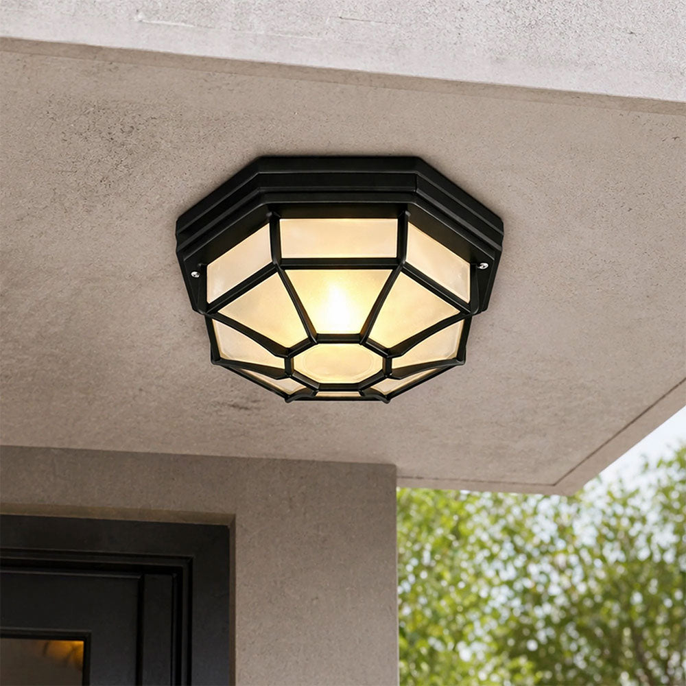 Alaya Outdoor Mounted Ceiling Light Matt Black - LLOL047B