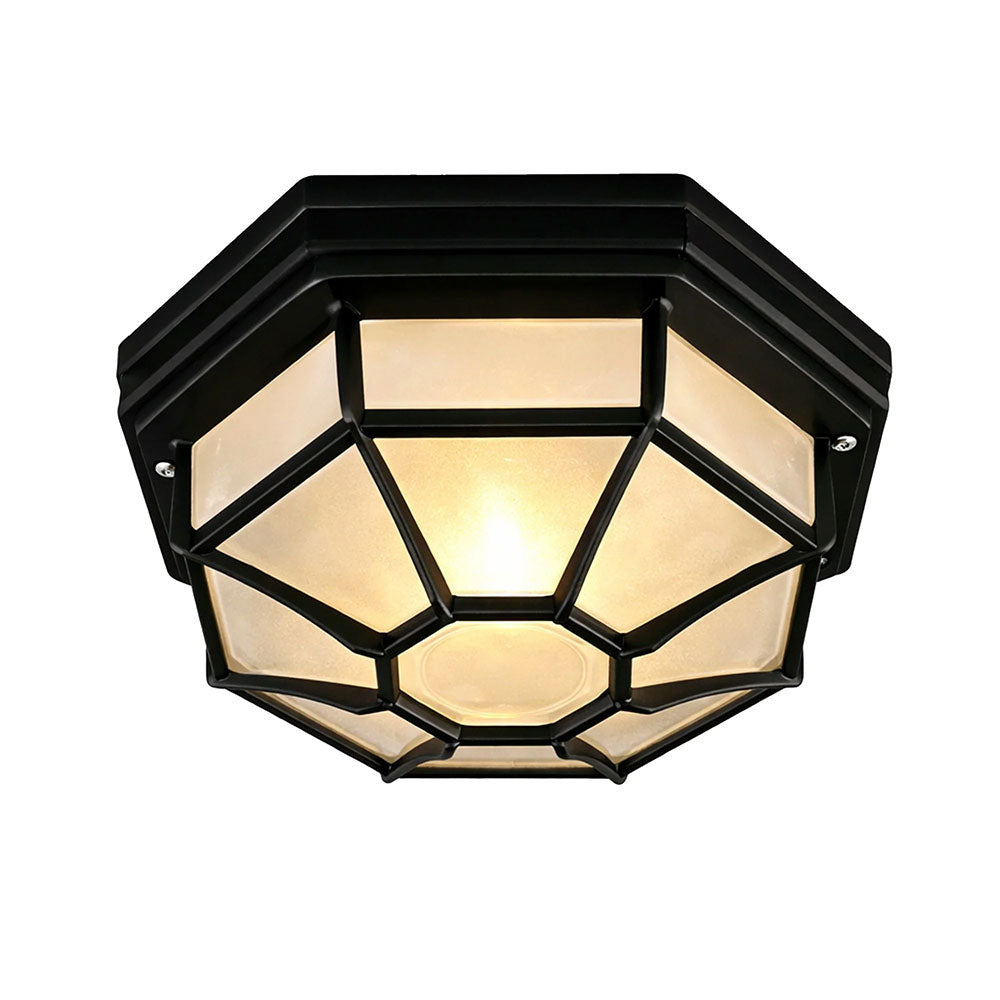 Alaya Outdoor Mounted Ceiling Light Matt Black - LLOL047B