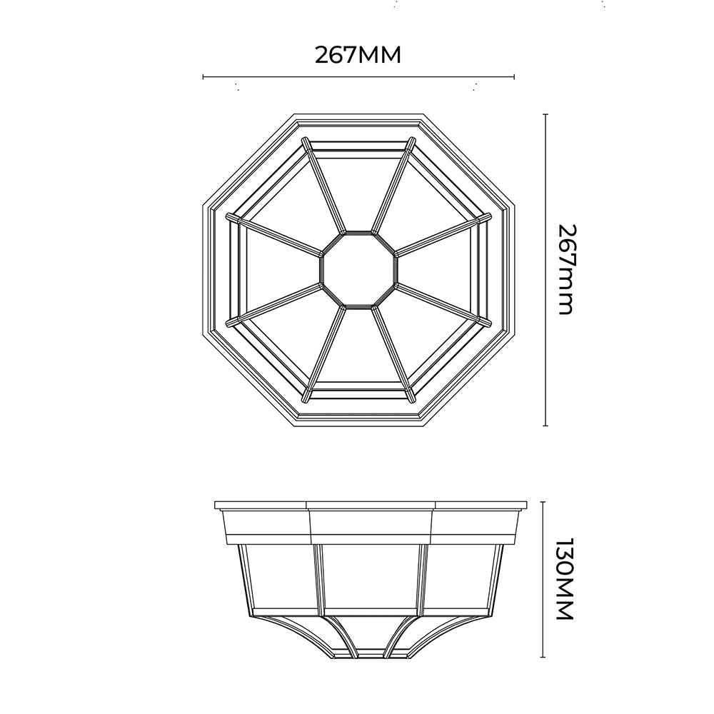 Alaya Outdoor Mounted Ceiling Light Matt Black - LLOL047B