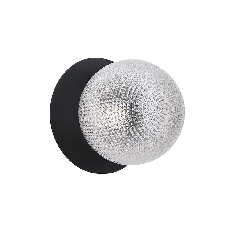 Odessa Diamond Cut Glass LED Wall Light With Black Base Small / Cool White - LM002WL044