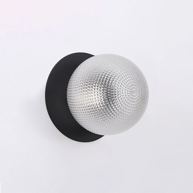 Odessa Diamond Cut Glass LED Wall Light With Black Base Small / Cool White - LM002WL044