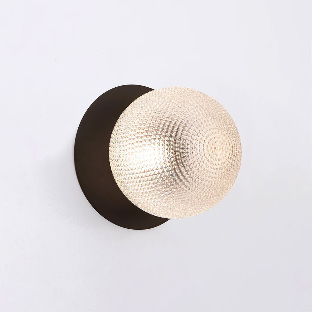Odessa Diamond Cut Glass LED Wall Light With Black Base Small / Cool White - LM002WL044