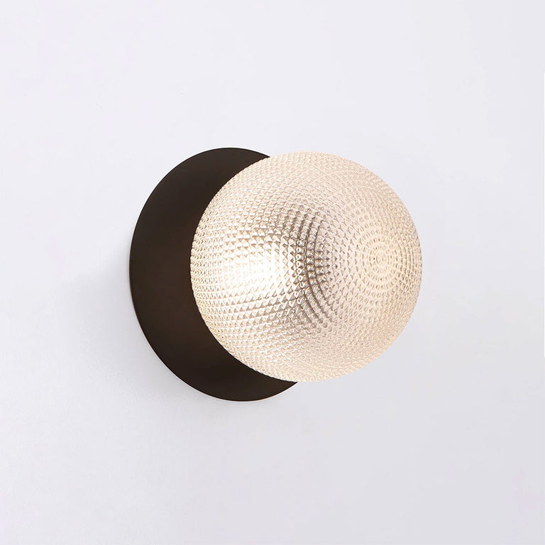Odessa Diamond Cut Glass LED Wall Light With Black Base Small / Cool White - LM002WL044