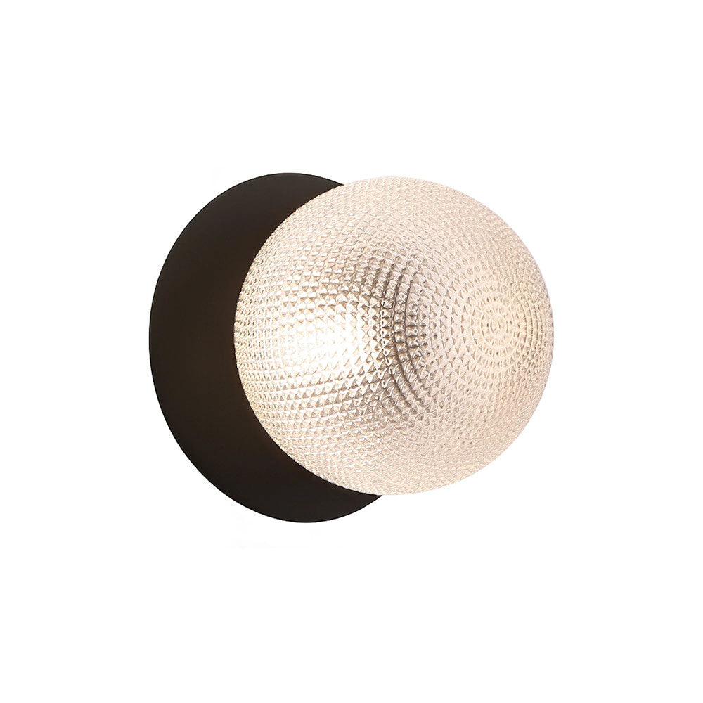 Odessa Diamond Cut Glass LED Wall Light With Black Base Small / Warm White - LM002WL004